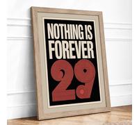 Nothing Is Forever Typography Framed Wall Art Print A1 (84.1×59.4cm) Oak, Wall Decor for Living Room, Bedroom, Office & Home, Ready to Hang, Art Gift