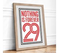 Nothing Is Forever Typography Framed Wall Art Print A4 (29.7×21cm) Oak, Wall Decor for Living Room, Bedroom, Office & Home, Ready to Hang, Art Gift