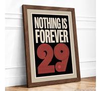 Nothing Is Forever Typography Framed Wall Art Print A4 (29.7×21cm) Walnut, Wall Decor for Living Room, Bedroom, Office & Home, Ready to Hang, Art Gift