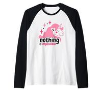 Nothing is Impossible Empowering Motivational Raglan Baseball Tee