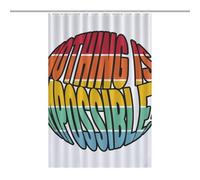 Nothing Is Impossible Rainbow Short SentenceDurable Heavy Duty Shower Curtain, Thick Polyester, Rustproof Grommets, Weighted Hem - Weighted Shower Curtains, Bath Curtains Shower46.85x70.87Inch（119x180