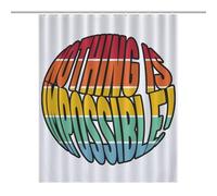 Nothing Is Impossible Rainbow Short SentenceDurable Heavy Duty Shower Curtain, Thick Polyester, Rustproof Grommets, Weighted Hem - Weighted Shower Curtains, Bath Curtains Shower56.30x70.87Inch（143x180