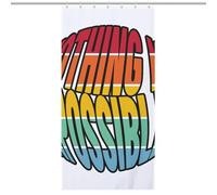 Nothing Is Impossible Rainbow Short SentenceOpaque Polyester Shower Curtain, Water-Resistant, Heat-Resistant, 12 C-Shaped Hooks & Stainless Grommets - Shower Curtains, Shower Curtains for Bathroom, Ba
