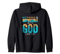 Nothing Is Impossible With God - Luke 1:37 Bible Verse Gift Zip Hoodie