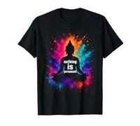 Nothing is Permanent Buddha Meditating Colorful Splatter Art T-Shirt