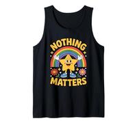 Nothing Matters - Kawaii Rainbow Star Graphic Tank Top