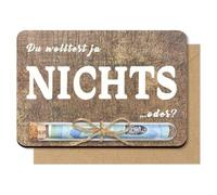 Nothing Money Gift Packaging, Nix Gift for Birthday, Travel, Holiday, Wedding - with Test Tubes and Envelope, Gift Idea Funny Gifts for Men Women - Du wolltest ja Nichts Oder
