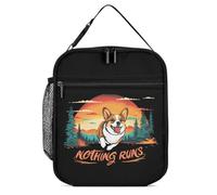 Nothing Runs Like A Corgi Portable Cute Lunch Bag Reusable Insulated Tote Lunch Box Organizer for Picnic Office