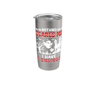 Nothing Scares Me I Have 2 Siblings Halloween Two Sis Bro Stainless Steel Insulated Tumbler