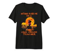Nothing Scares Me I'm A 2nd Grade Teacher Halloween Witch Premium T-Shirt
