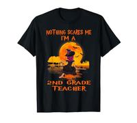 Nothing Scares Me I'm A 2nd Grade Teacher Halloween Witch Value Graphic T-Shirt