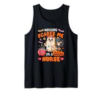 Nothing Scares Proud I'm A Nurse Halloween Boo Floral Tank Top