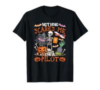 Nothing Scares Proud I'm A Pilot Halloween Skeleton T-Shirt