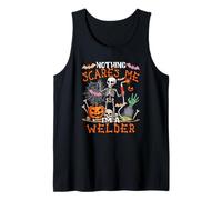 Nothing Scares Proud I'm A Welder Halloween Skeleton Tank Top