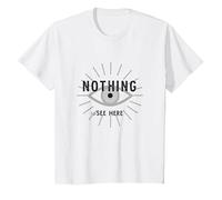 Nothing to See Here Eye Graphic Sarcastic Humor, T-Shirt, Kids, White, 6 Years