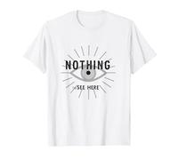 Nothing to See Here Eye Graphic Sarcastic Humor, T-Shirt, Men, White, 3XL