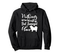 Nothing Too Weak but Samoyed Hair Funny Dog Lover Silhouette Pullover Hoodie