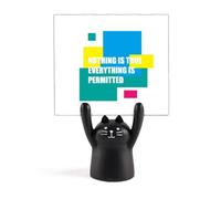 Nothing True Everything Pertted Memo Holder Cartoon Black Cat Stand Decoration