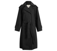 Nothing Written Women's Oversized Double-Breasted Trench Black Medium