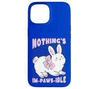 Nothing's Im-Paws-Ible Cute Bunny Rabbit Pun Case for iPhone 15