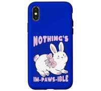 Nothing's Im-Paws-Ible Cute Bunny Rabbit Pun Case for iPhone X/XS
