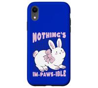 Nothing's Im-Paws-Ible Cute Bunny Rabbit Pun Case for iPhone XR