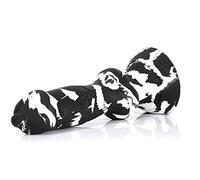 Nothosaur 9" [NICOS] Fox Dog Knot Dildo with Suction Cup for Women Men, Fantasy Anal Dildos Anal Plug Erotic Adult Butt Toys, Platinum Silicone Furry Sex Toys, Black and White, M