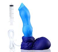 Nothosaur Graemen with CumTube 9.4” Fantasy Dildo Sex Toys Monster Dildo with Big Knot Silicone with Strong Suction Cup Thrusting, G-Spot, Anal Sex for Men Women and Couple - Blue Werewolf