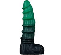 Nothosaur Mephisto 11.4" Fantasy Dildo Monster Dildo Wavy Pattern Textured Surface Big Knot Silicone with Strong Suction Cup G-Spot, Anal Prostate Sex for Men Women and Couple-Dark Green