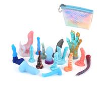 Nothosaur Pack of 10 Little Dongs, Squishy Miniatures of Full Size Dildos, Random Mini Squishies of Platinum Silicone, Novelty Stress Toys Decompression Gag Gift Home Décor, Mermaid Pouch Giveaway