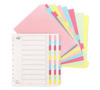 Noti 10 Part Dividers, A4 Subject Dividers, Holes Reinforced Table of Content [3 Pack]