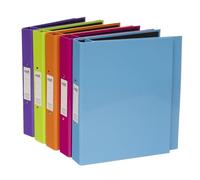 Noti A4 Glossy Laminated 2-Ring Binder Binder, 40mm Spine, 25mm O-Ring Mechanism, Pack of 10, Assorted