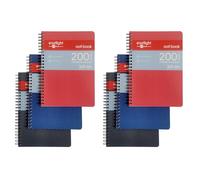 Noti A5 Jot-On Notebook Wirebound, Ruled & Perforated, 200 pages, Assorted Colours, 6 Pack