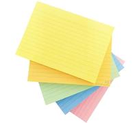 NOTI A6 Neon Multi-Coloured Flash Revision Record Index Cards with Headline, Cue Cards, Ruled Notecards, Assorted 5 Colours 100 Sheets Each Colour for School Office Home Study (Pack of 500)