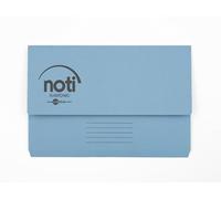 Noti Premium Document Wallet Foolscap, 100% Recycled Paper, 285gsm Manilla, Blue, Pack 25