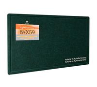 Notice Board, 84 x 59 cm Felt Board - Decorative Notice Board, Cork Board Alternative for Wall, Foldable Picture Board with Self-Adhesive Vision Board Prayer Board and 20 Push Pins - Dark Green