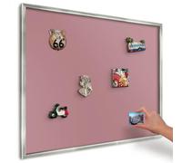 Notice Board for Kitchen 80x60 cm | Silver Frame | Dusty Pink