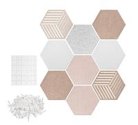 Notice Boards for Walls - Hexagon Aesthet Acoustic Panel Set for Home Office and Bedroom, Hexagonal Felt Notice Board for Wall Decoration and Photo Exhibition, Modern Sound-Absorbing Tiles; Perfect