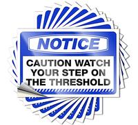 Notice Caution Watch Your Step On The Threshold Tall Tattoo | Sets Waterproof Vinyl Bumper Standing Removable Decal Peel Stick(6X9CM)
