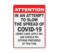 Notice Danger Safety sign,Attention In An Attempt To Slow The Spread Of Covid-19 Sign,Road Sign Business Signs for parking lot Aluminum Metal Tin Sign