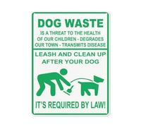 Notice Danger Safety sign,Dog Waste Is a Threat To Health Leash And Clean Up After Your Dog It's Required By Law! Sign,Road Sign Business Signs for parking lot Aluminum Metal Tin Sign