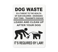 Notice Danger Safety sign,Dog Waste Is a Threat To Health Leash And Clean Up After Your Dog It's Required By Law! Sign,Road Sign Business Signs for parking lot Aluminum Metal Tin Sign