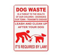 Notice Danger Safety sign,Dog Waste Is a Threat To Health Leash And Clean Up After Your Dog It's Required By Law! Sign3,Road Sign Business Signs for parking lot Aluminum Metal Tin Sign