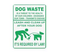 Notice Danger Safety sign,Dog Waste Is a Threat To Health Leash And Clean Up After Your Dog It's Required By Law! Sign2,Road Sign Business Signs for parking lot Aluminum Metal Tin Sign