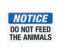 Notice Do Not Feed The Animals Metal Warning Sign, Caution Security Poster for Road Street Home Business Wall Decor 12×8 Inches