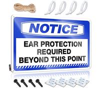 Notice Ear Protection Required Beyond This Point Simple Plaque | Camping Decorations Vintage Style Designer Playroom Decoration Easy Hang(30X40CM)