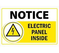 Notice, electric panel inside, warning sign - 1mm flexible Plastic sign (300mm x 200mm)