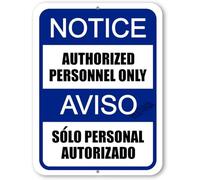 Notice Employee Only Beyond This Point Bilingual Sign 12x8 Inch