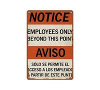 Notice Employees Only Tin Sign Aluminum Metal Sign Posters 8x12 Inch For Living Room Bedroom Bathroom Decoration