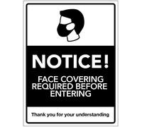 Notice! Face covering required before entering
